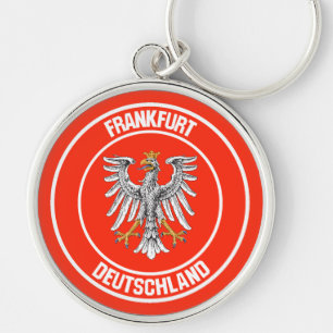 Frankfurt Round Emblem Rund Silverfärgad Nyckelring