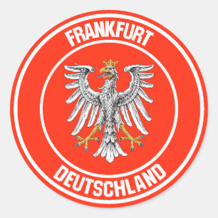 Frankfurt Round Emblem Runt Klistermärke