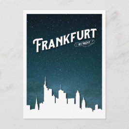 Frankfurt skyline by night, Tyskland Vykort