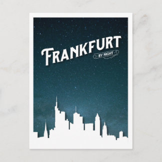 Frankfurt skyline by night, Tyskland Vykort