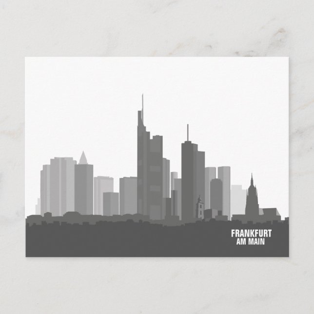 Frankfurt Skyline - Postkarte / Grußkarte Vykort (Framsida)