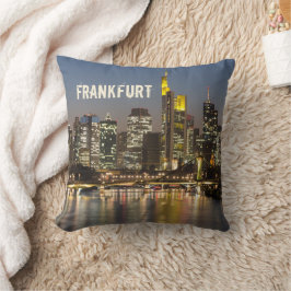Frankfurt Skyline Tyskland Vintage Souvenir-gåva Kudde