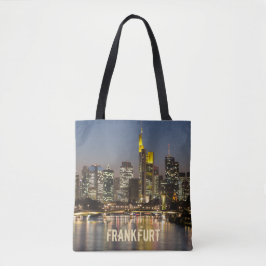 Frankfurt Skyline Tyskland Vintage Souvenir-gåva Tygkasse