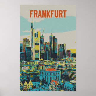 Frankfurt Skyline, Tysklanda finansavdelningen Poster