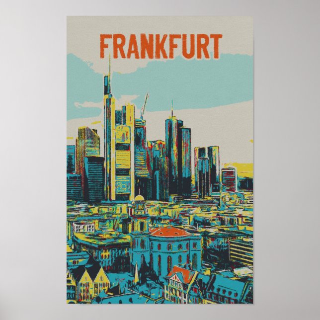 Frankfurt Skyline, Tysklanda finansavdelningen Poster (Framsidan)