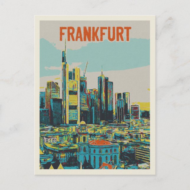 Frankfurt Skyline, Tysklanda finansavdelningen Vykort (Framsida)