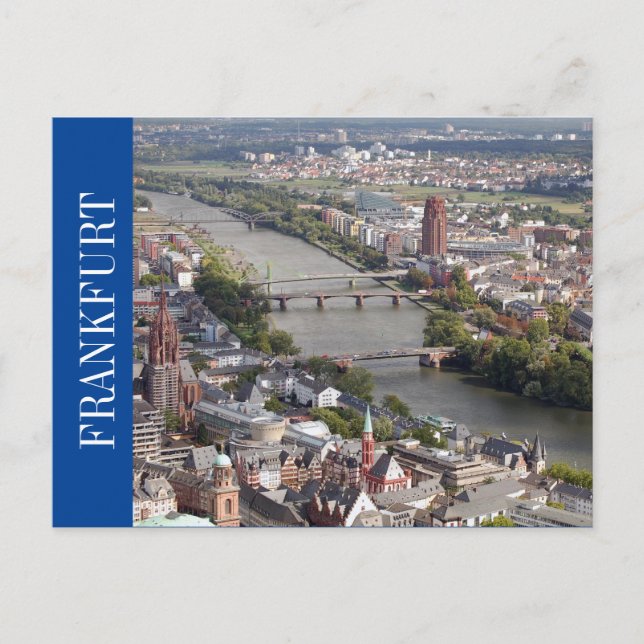frankfurt, stadsvy vykort (Framsida)