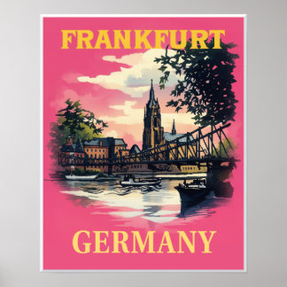 Frankfurt, Tyskland Affisch 