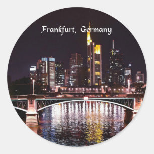 Frankfurt, Tyskland cityscape-foto Runt Klistermärke