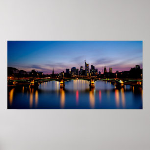 Frankfurt Tyskland Cityscape Poster
