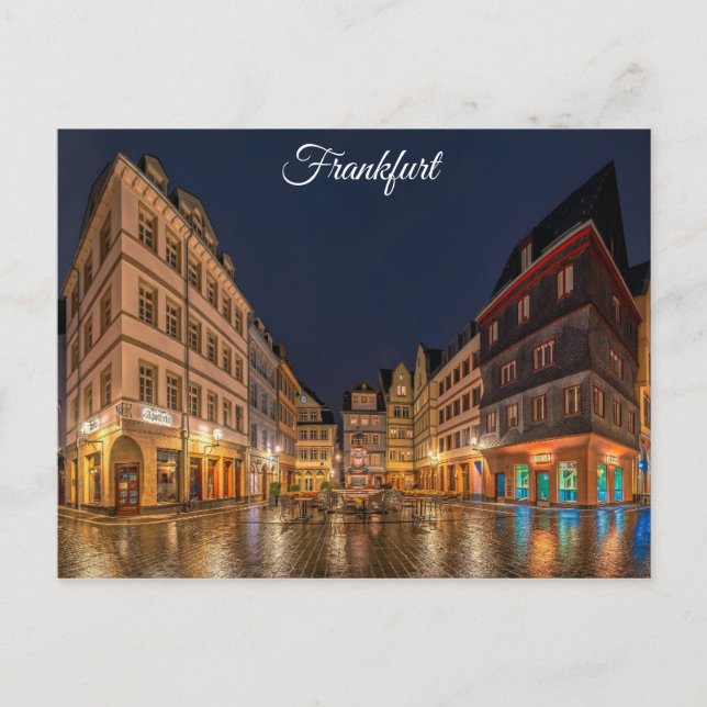 Frankfurt Tyskland på NattCity Travel Photo Vykort (Framsida)
