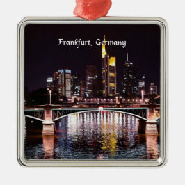 Frankfurt, Tyskland på natten Julgransprydnad Metall