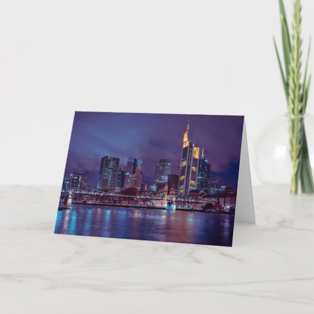 Frankfurt Tyskland på natten Kort (Framsida)