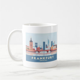 Frankfurt Tyskland Pastel Travel Kaffemugg