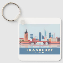 Frankfurt Tyskland Pastel Travel Nyckelring