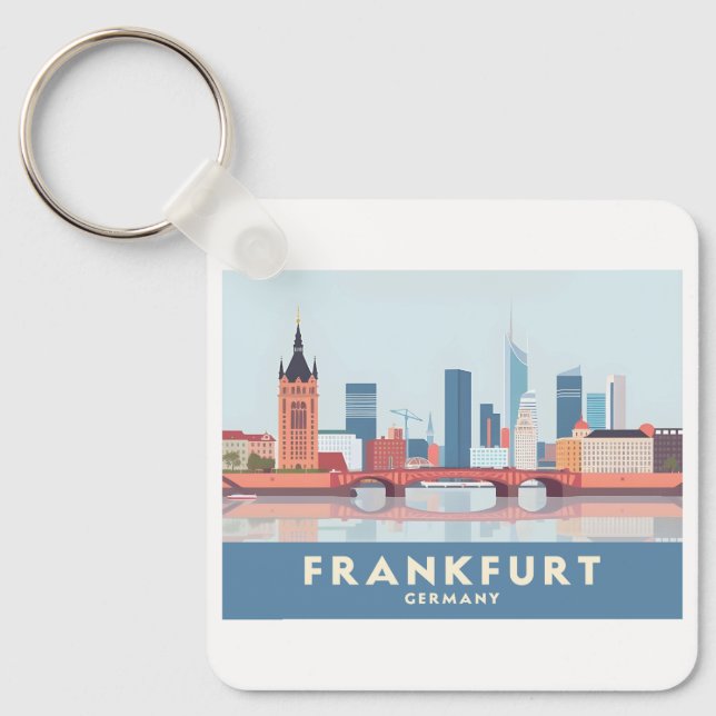 Frankfurt Tyskland Pastel Travel Nyckelring (Framsida)