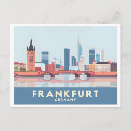 Frankfurt Tyskland Pastel Travel Vykort