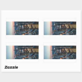 Frankfurt Tyskland Rektangulärt Klistermärke