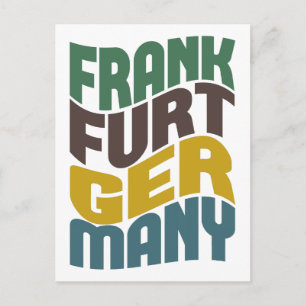 Frankfurt Tyskland Retro Wave Vykort