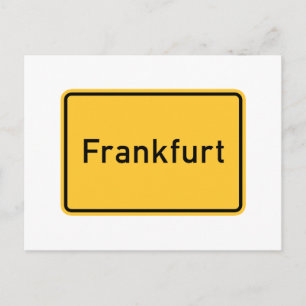 Frankfurt, Tyskland Road Sign Vykort