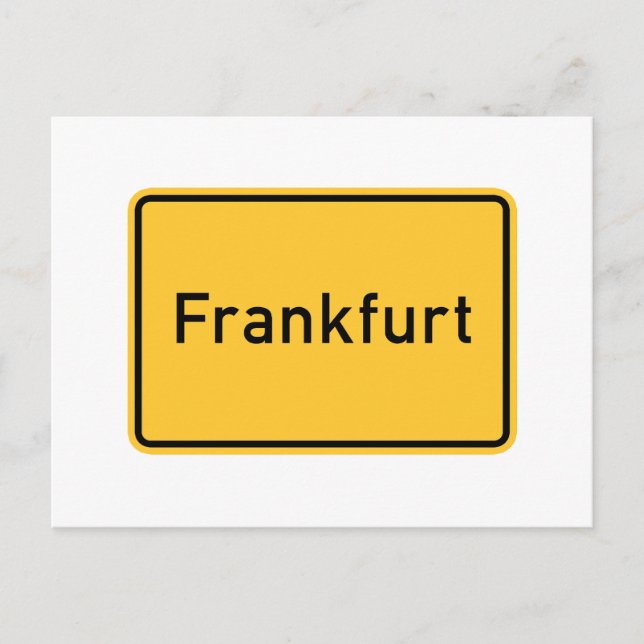 Frankfurt, Tyskland Road Sign Vykort (Framsida)