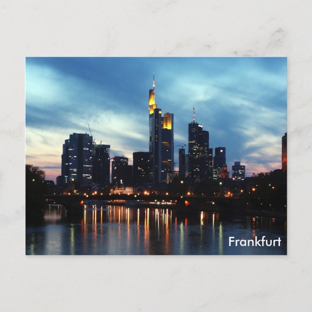 Frankfurt, Tyskland skylin Vykort (Framsida)