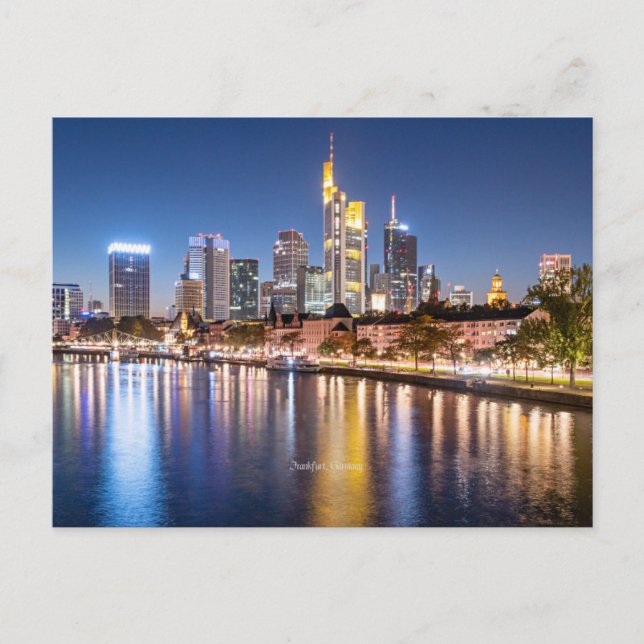 Frankfurt, Tyskland skylin Vykort (Framsida)
