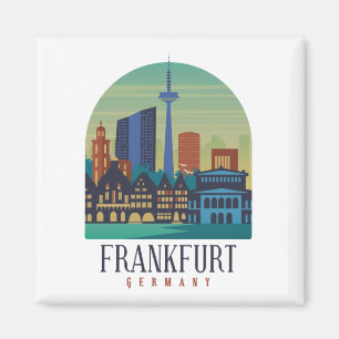 Frankfurt Tyskland Skyline Architecture Magnet