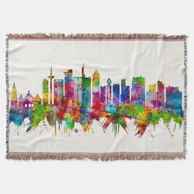 Frankfurt Tyskland Skyline Filt (Framsidan)