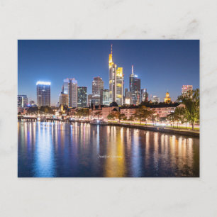 Frankfurt, Tyskland skyline Helg Vykort