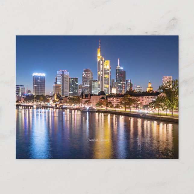 Frankfurt, Tyskland skyline Helg Vykort (Framsida)
