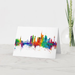 Frankfurt Tyskland Skyline Kort