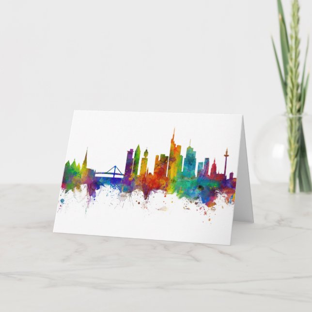 Frankfurt Tyskland Skyline Kort (Framsida)