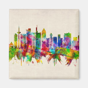 Frankfurt Tyskland Skyline Magnet