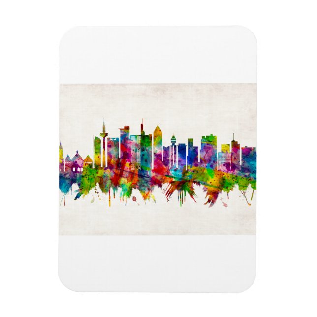 Frankfurt Tyskland Skyline Magnet (Vertikal)