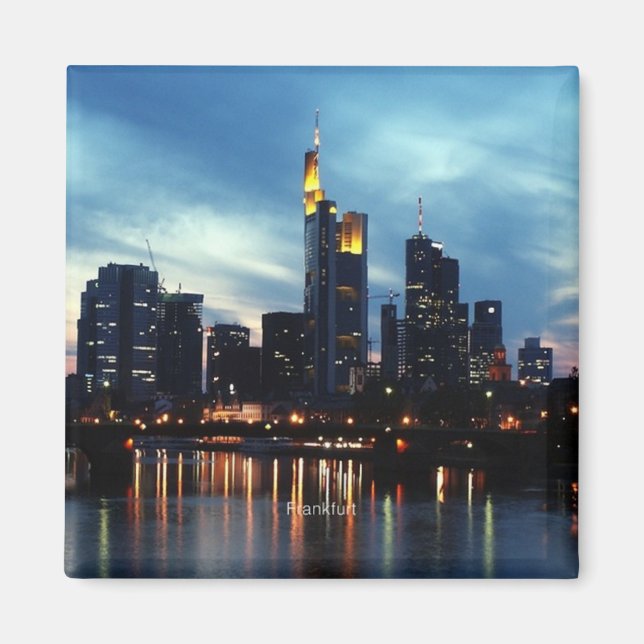 Frankfurt, Tyskland Skyline Magnet (Framsidan)
