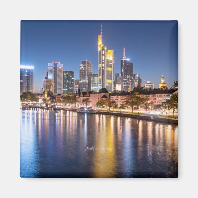 Frankfurt, Tyskland skyline. Magnet (Framsidan)