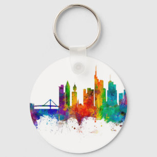 Frankfurt Tyskland Skyline Nyckelring