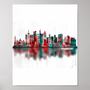 Frankfurt Tyskland Skyline Poster