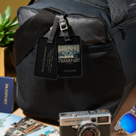 Frankfurt Tyskland Skyline Retro Vintage Souvenir Bagagebricka