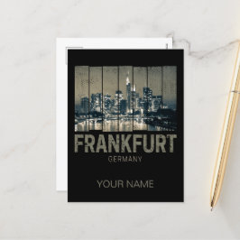Frankfurt Tyskland Skyline Retro Vintage Souvenir Helg Vykort