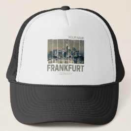Frankfurt Tyskland Skyline Retro Vintage Souvenir Keps