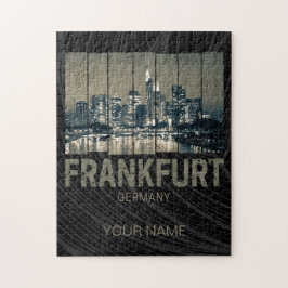 Frankfurt Tyskland Skyline Retro Vintage Souvenir Pussel