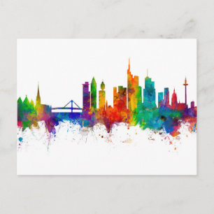 Frankfurt Tyskland Skyline Vykort