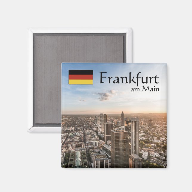 Frankfurt Tyskland Souvenir Magnet (Front/Back)