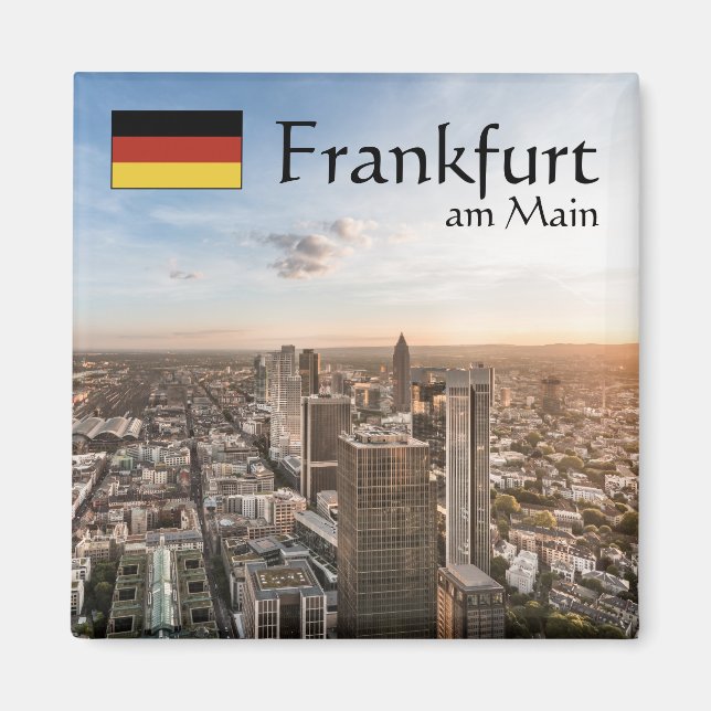 Frankfurt Tyskland Souvenir Magnet (Framsidan)