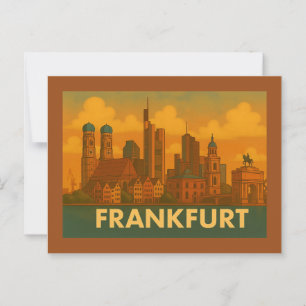 Frankfurt Tyskland Stad Konst Vykort