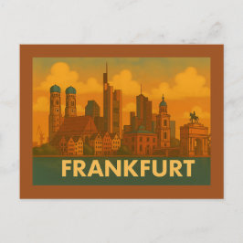 Frankfurt Tyskland Stad Konst Vykort