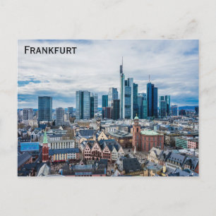 Frankfurt Tyskland Stad Siluett Resebild Vykort