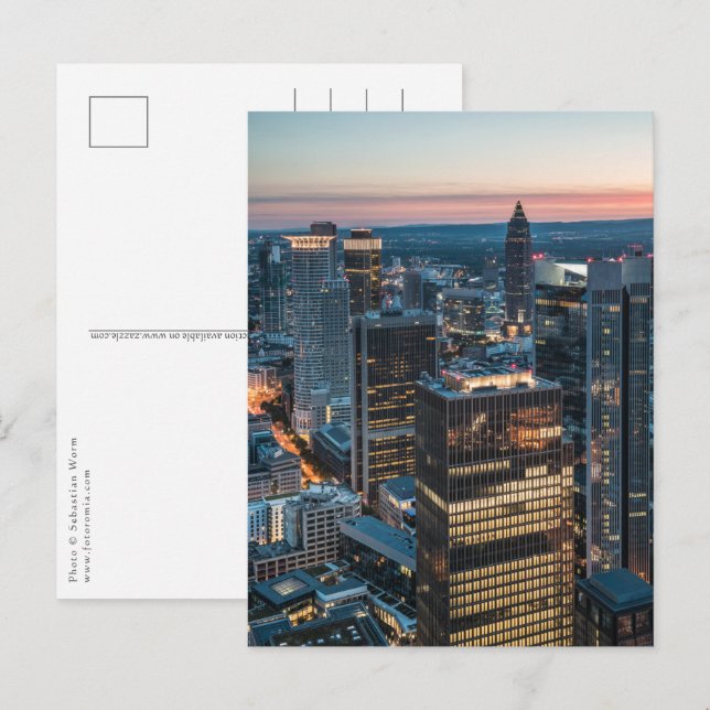 Frankfurt Tyskland Vykort (Fram/baksida)
